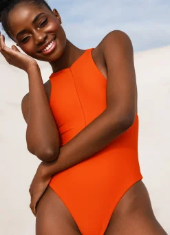 Ark Swimwear Zip One Piece|Tangerine Zip One Piece Tangerine Orange